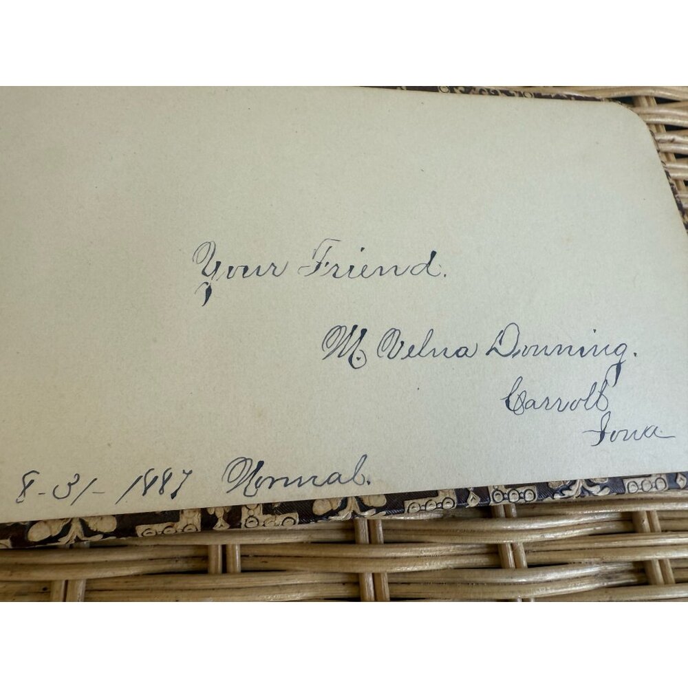 Antique 1880s Autograph Book Carroll Iowa Some Signed Pages - Picture 11 of 16